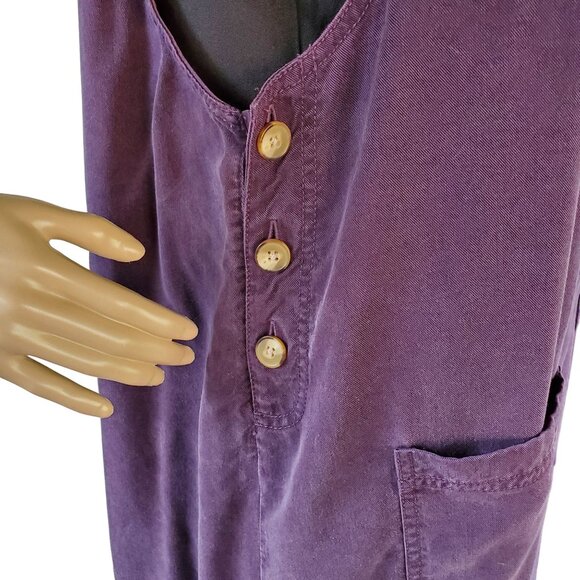 Talbots Y2K Women's XL Purple Jumper Dress Maxi Side Button Pocket Roomy Casual - Picture 12 of 12